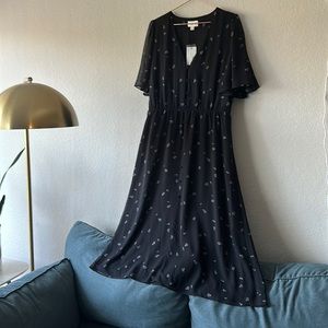 Frank and Oak button down floral midi dress